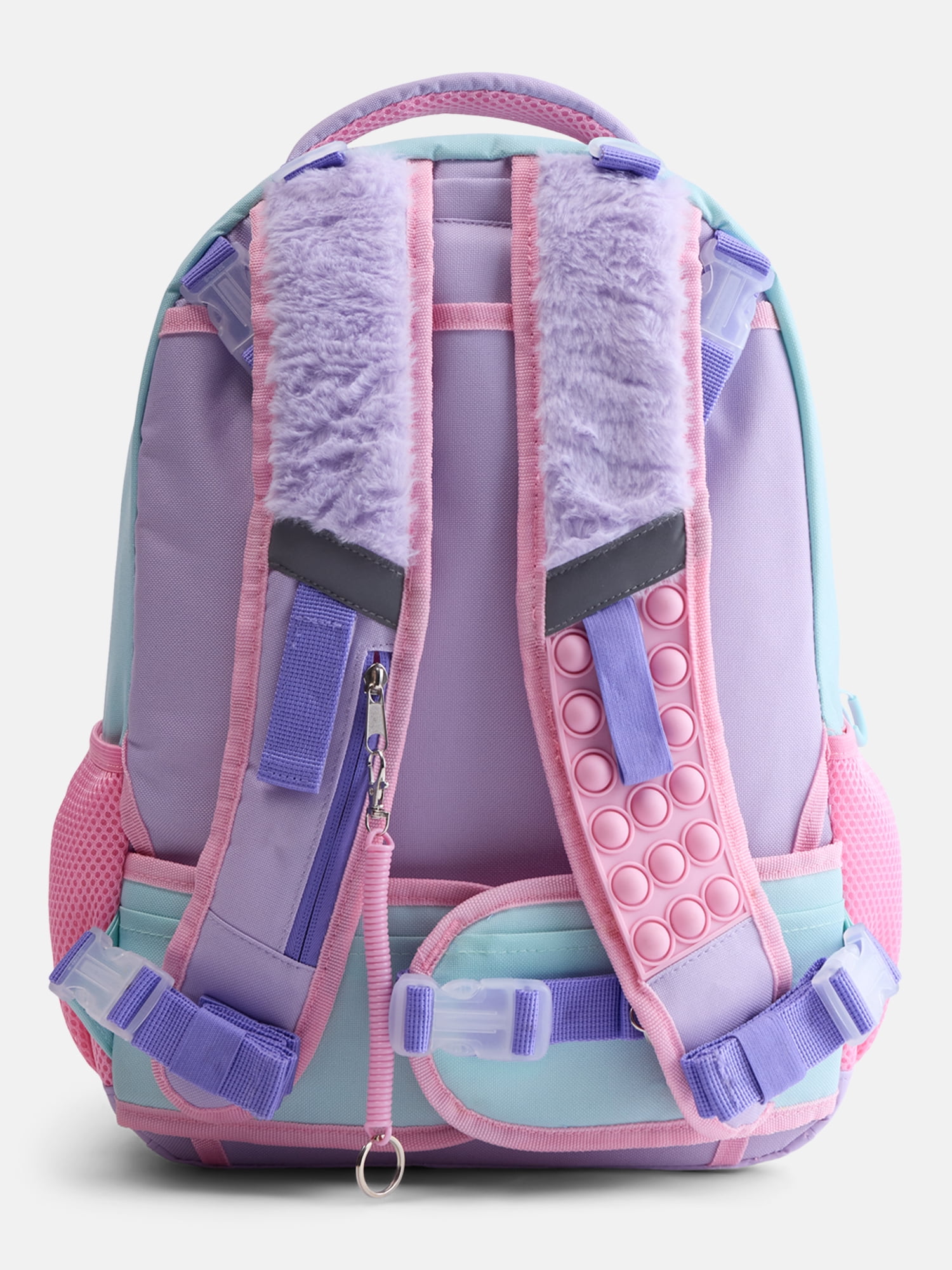Wonder Nation Kids' Unisex 17" Sensory and Adaptive Backpack and Lunch Box Set, Soft Lilac Colorblock