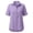 Light Violet, variant on Women's Cotton Linen V Neck Short Sleeve Top, Regular Shoulder Lapel with High Low Hem and Rolled Cuff, Casual Blouse for Summer Daily Wear Coffee S
