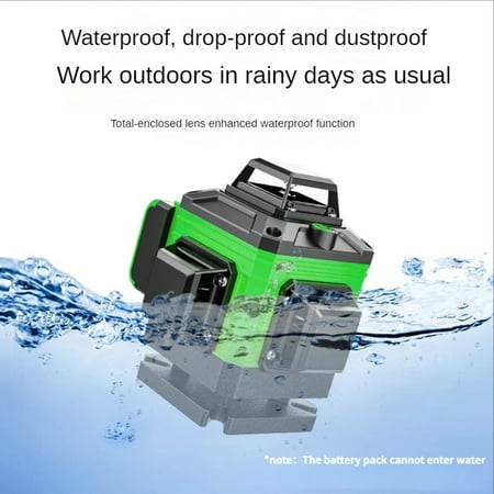 

DFDIEJZ Effortlessly precise and efficient this versatile 4D green beam laser level is superior and reliable. It includes a 3° cross line remote control and rechargeable Li-ion batter