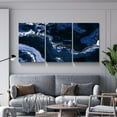 thumbnail image 3 of 3 Piece Abstract Wall Art Blue Clouds Paintings Lnk Wall Decor Smoke Poster Modern Artwork Picture HD Canvas Print,Framed for Living Room Bedroom Bathroom, 12"x16"x3 Panels, 3 of 7