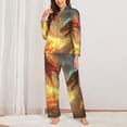thumbnail image 2 of Daiia Red And Blue Fire Dragon B for Women's Long-Sleeved Pajama Set – Soft & Comfortable Sleepwear Button-Up Pajamas Cozy Lounge Wear-X-Large, 2 of 7
