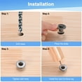 thumbnail image 4 of Uxcell 50-Pack M8x20mm T-Nuts Zinc Plated Carbon Steel Tee Nut Round Base Weld Nuts Gray, 4 of 7