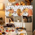 thumbnail image 7 of Thanksgiving Pumpkin Valances for Windows, 54 x 18in, Brown Orange Leaves Flowers Rod Pocket Kitchen Valance Curtain Light Filtering Window Treatments for Living Room Bedroom, 1 Panel, 7 of 7