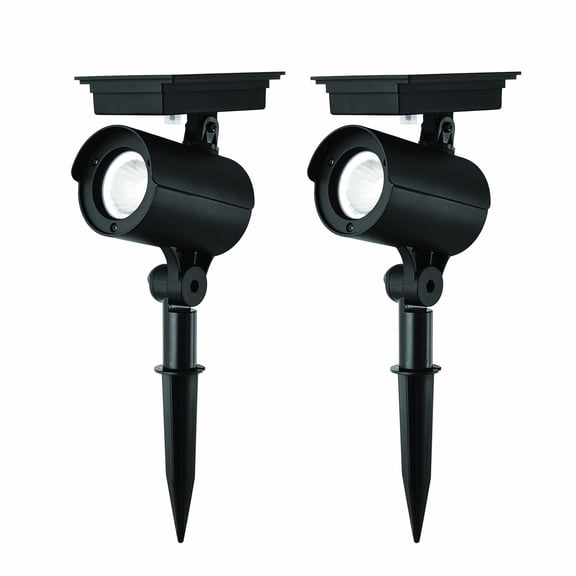 Mainstays Solar Powered Black LED Landscape Spot Light, 60 Lumens (2 Count)