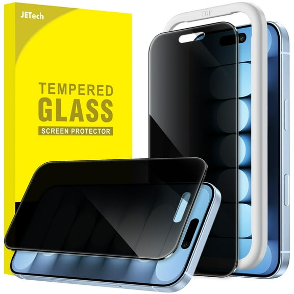 JETech 360 Degree Privacy Screen Protector for iPhone 17 6.3-Inch, 4-Way Anti-Spy Tempered Glass Film with Easy Installation Tool, 2-Pack