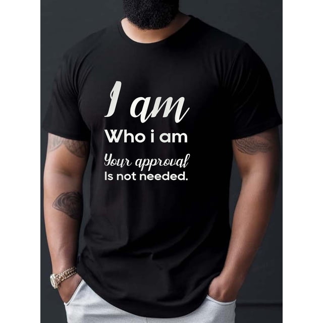 I Am Who I Am" Men's T-Shirt - Casual Crew Neck, Short Sleeve, Blend, Machine Washable - Perfect for All Seasons
