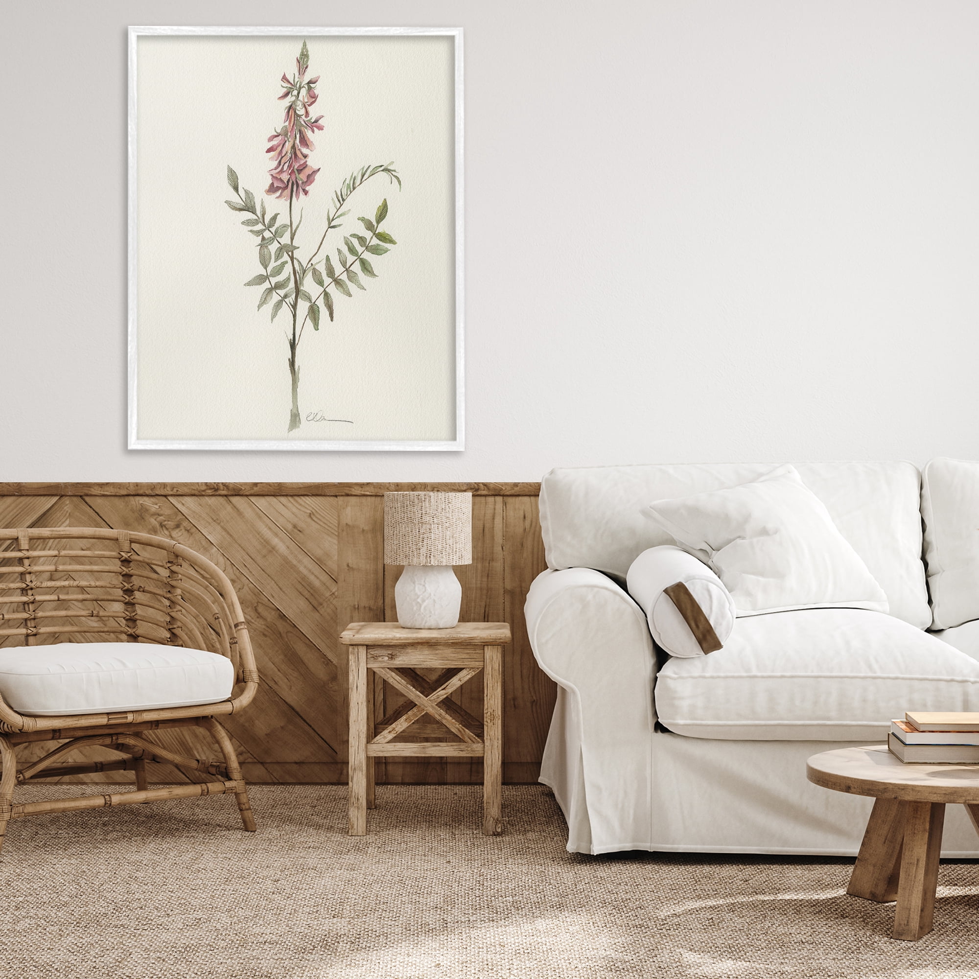 Stupell Industries Nature's Delicate Herb Sprig White Framed Giclee Art, design by Cady Driver
