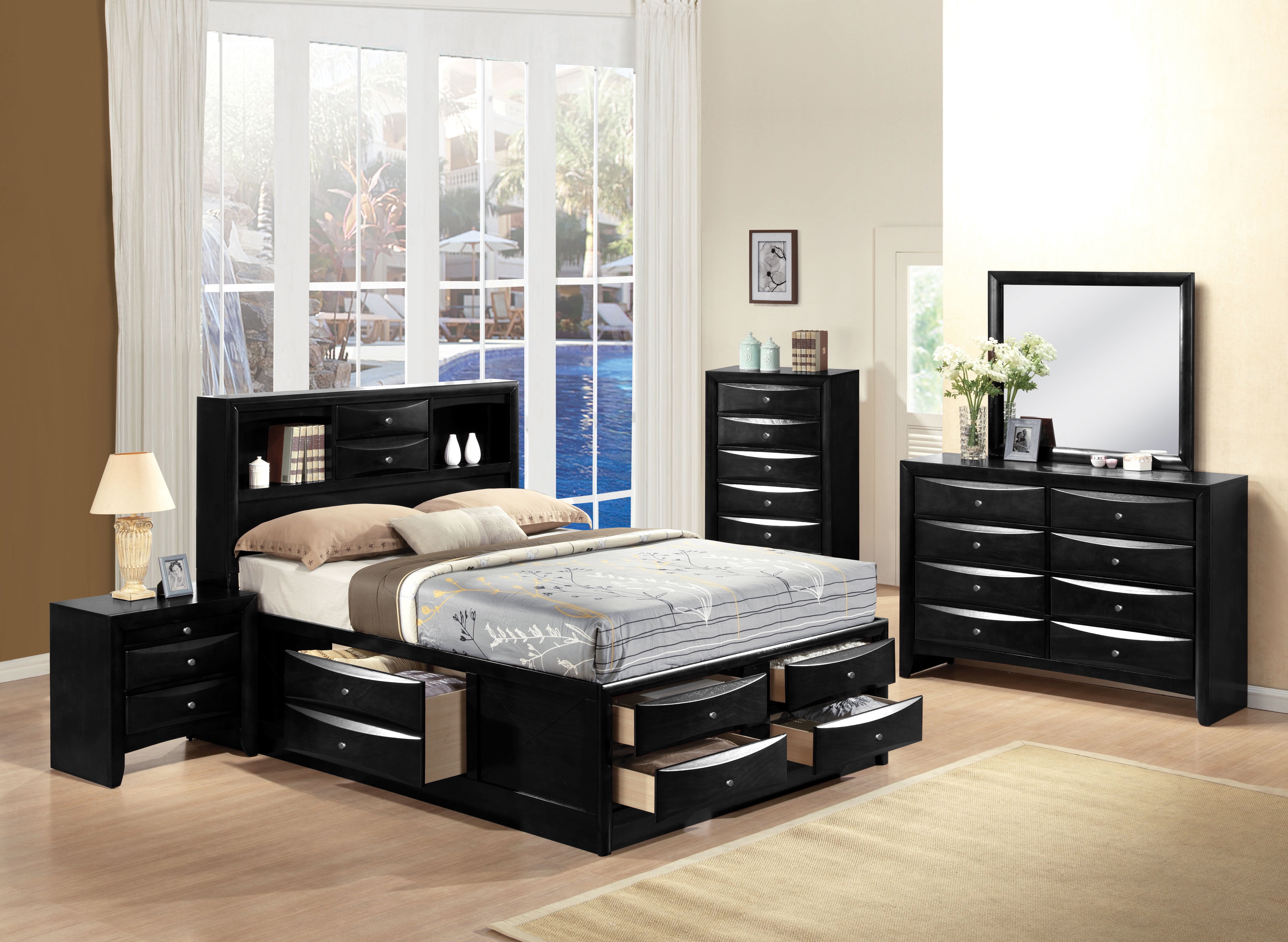 Acme Ireland Queen Storage Bed, Black, Box 1 of 4
