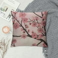 thumbnail image 2 of FUMJ  Spring Pillow Decorative Throw Pillow Cover, Pink Chinese Cherry Blossom Flower Japan Plum Branch Double Sided Square Pillow Cases Pillowcase Sofa Cushion, 2 of 5