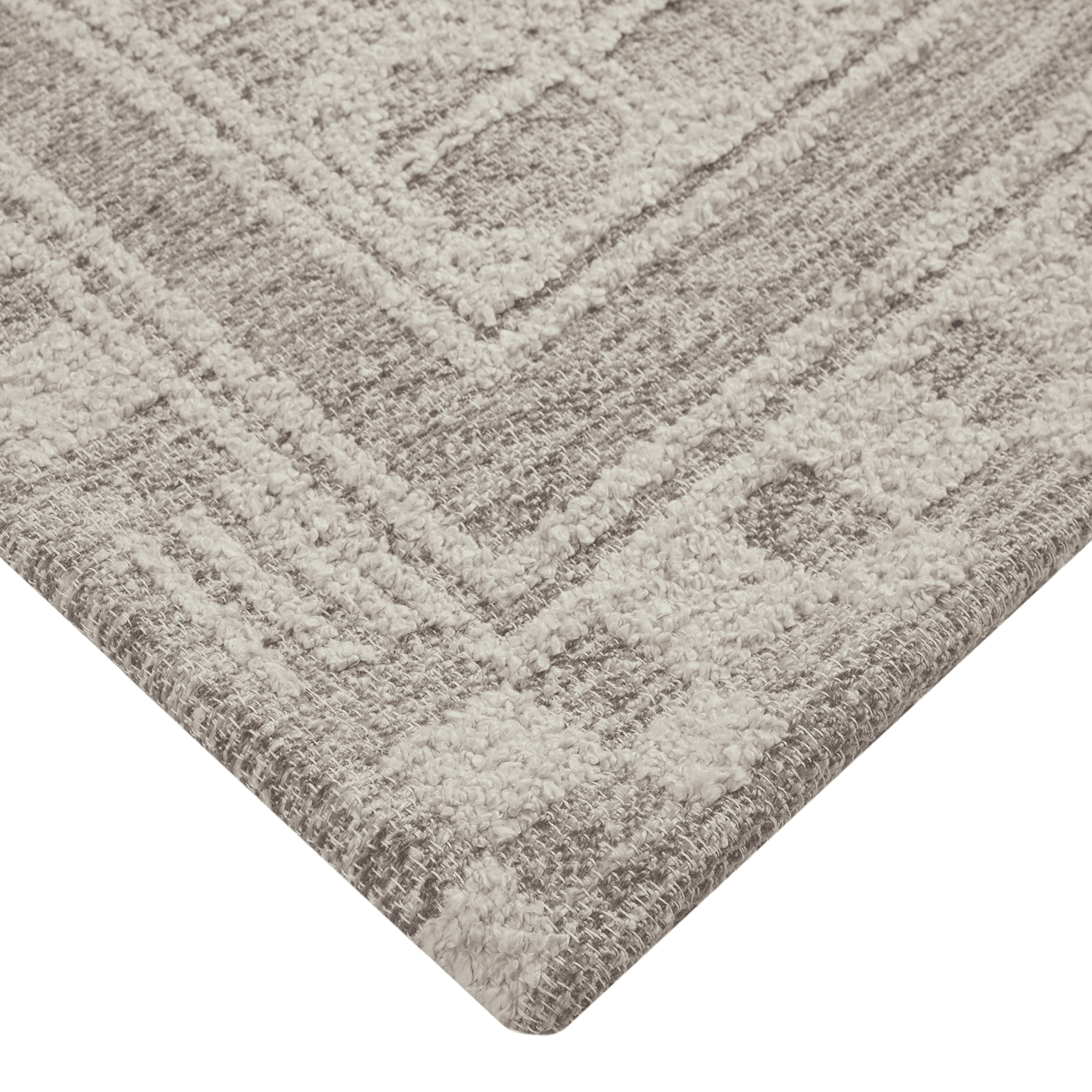 (2 pack) Better Homes & Gardens Gray Border Tight Geo Indoor 30" x 84" Runner Rug