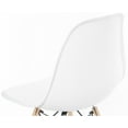 thumbnail image 3 of Fabulaxe QI003746.WT 32.5 x 18 x 20 in. Mid-Century Modern Style Plastic DSW Shell Dining Chair with Solid Beech Wooden Dowel Eiffel Legs, White, 3 of 10
