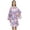 Purple, variant on Bimba Women Cotton Poplin Leaf Printed Short Kimono Robe With Belt Cover Up-8