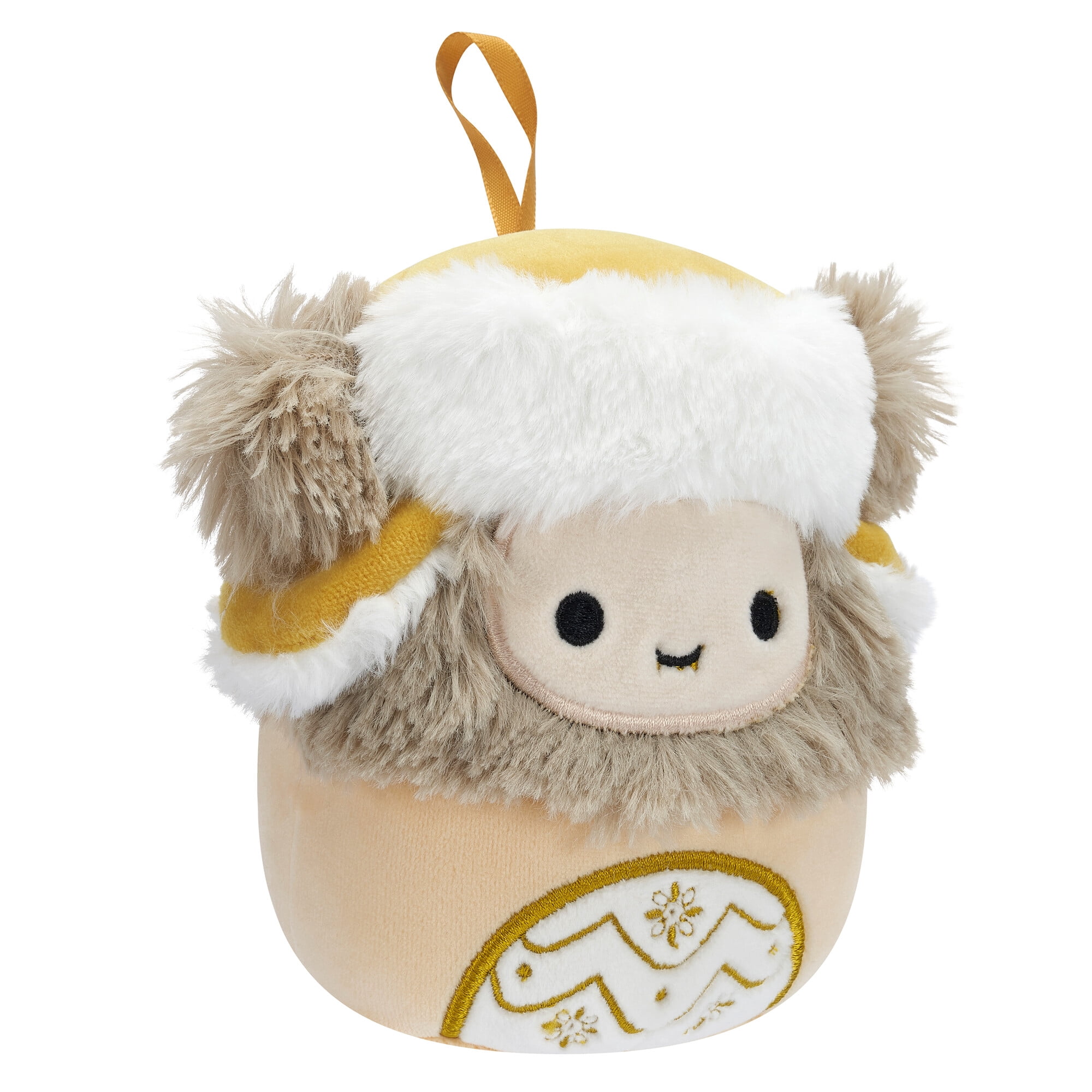 Squishmallows Official Plush 4 inch Holiday Yeti with Gold Hat- Childs Ultra Soft Stuffed Toy Ornament