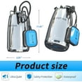 thumbnail image 3 of 1 HP Stainless Steel Sump Pump, 3434 GPH 31ft Water Pump with Float Switch, Submersible Utility Pump for Basement Swimming Pool Draining Pond Garden Watering, 3 of 7
