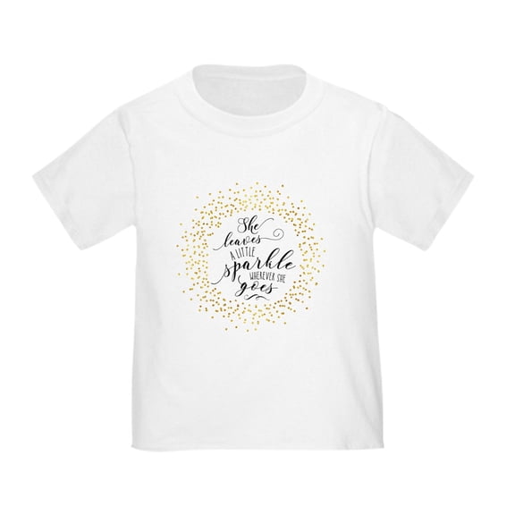 CafePress - She Leaves A Little Sparkle Faux Gold T Shirt - Cute Toddler T-Shirt, 100% Cotton