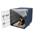 thumbnail image 2 of Abstract Dog Crate Cover, Repeating Illustration of Hand Drawn Like Stars Night Sky Inspired Pattern, Easy to Use Pet Kennel Cover for Dogs, 35" x 23" x 27", Slate Blue White, by Ambesonne, 2 of 6
