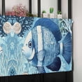 thumbnail image 6 of Summer Ocean Blue Valances for Windows Farmhouse Kitchen Curtains Valances Rod Pocket Valance Curtains for Kitchen Windows Coastal Watercolor Fish Coral Window Valances for Bathroom Bedroom 60"x18", 6 of 6