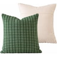 thumbnail image 2 of Fennco Styles Woven Textured Cotton Blend Throw Pillow Cover 18" X 18" - Emerald Decorative Sofa Cushion Case Sofa, Couch & Bed for Home Décor, 2 of 5
