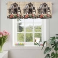 thumbnail image 3 of Valances for Windows Easter Hat-laden Rabbits Flowers Rod Pocket Short Curtain for Bathroom Living Room Bedroom Retro Farm House 1 Panel 54x18in, 3 of 9