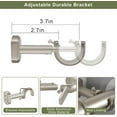 thumbnail image 2 of 1 1/8 Inch Diameter Curtain Rods 72 to 144 Inches(6-12ft), Telescoping Heavy Duty Large Drapery Rod with Adjustable Aluminum Alloy Bracket, Solid End Caps for Windows Patio Decoration, Brushed Nickel, 2 of 14