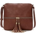 thumbnail image 1 of LHSHIDU Crossbody Bag for Women Lightweight Dome Shoulder Bag Retro Leather Satchel Wallet for Work Travel, 1 of 7