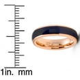 thumbnail image 6 of Metal Masters Mens Blue Lapis Lazuli Tungsten Carbide Ring Rose Goldtone Wedding Band Black 6mm, 6 of 7