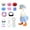 B, variant on Yardvibe 18PC Desk Goose Outfits, 7 Inch Summer Mini Porch Goose Outfits Hats Sunglasses Swimming Ring Necklaces Dresses for Magnetic Geese Statue, Key Holder Table Decor (D)