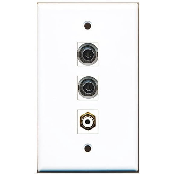 RiteAV - 1 Port RCA White 2 Port 3.5mm Wall Plate