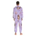 thumbnail image 6 of 1 Piece Adult Onesie Pajamas Cozy & Loose-Fit Sleepsuit Loungewear with Pockets Purple Adorable Mermaid X-Small, 6 of 7
