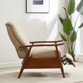 thumbnail image 4 of Terni Wood Arm Push Back Recliner in Performance Fabric - Rawhide Beige, 4 of 13