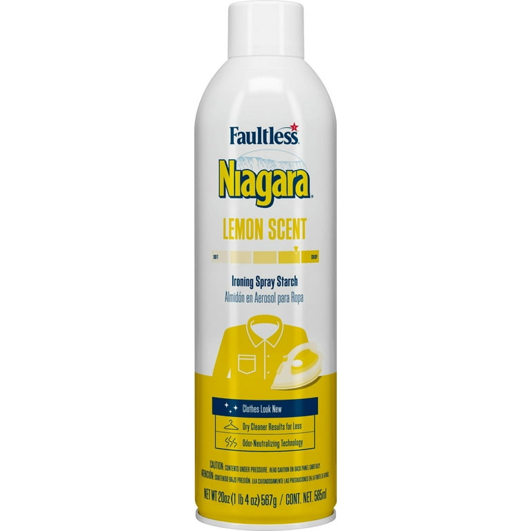 Faultless Niagara Lemon Scent Ironing Spray Starch, Size: 9.75H x 2.875W x 2.87D, Clear