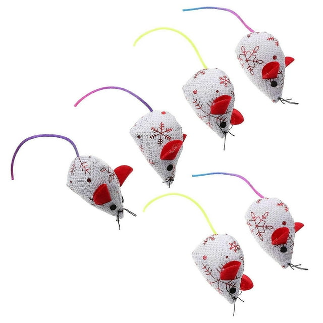 Soft Cat Toys Mice for Kittens Interactive Play Assorted Color 6Pcs