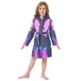 thumbnail image 6 of FORMRS Niños Bathrobe Unisex Hooded Robe Soft Plush Pajamas Sleepwear, Size 4-6T, Pink Neon Road, 6 of 7