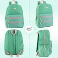 thumbnail image 5 of 17 Inch Two Tone Color Multipocket Backpack with Pop Color Trim Accents and Zippers for Travel & Commuting in Aquamarine & Mint, 5 of 9