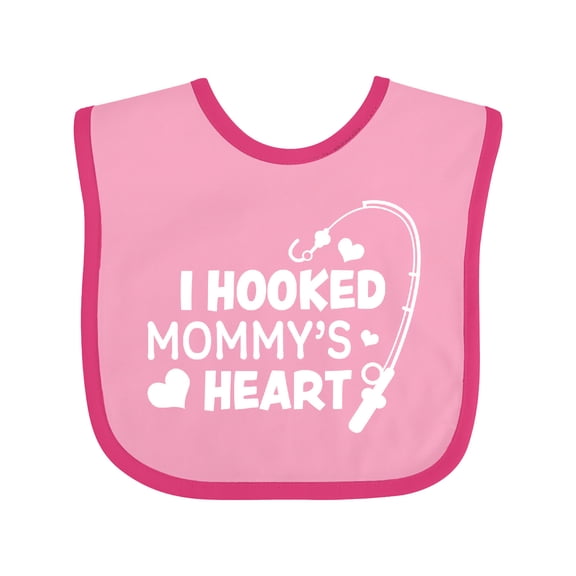 Inktastic I Hooked Mommy's Heart with Fishing Rod Boys or Girls Baby Bib