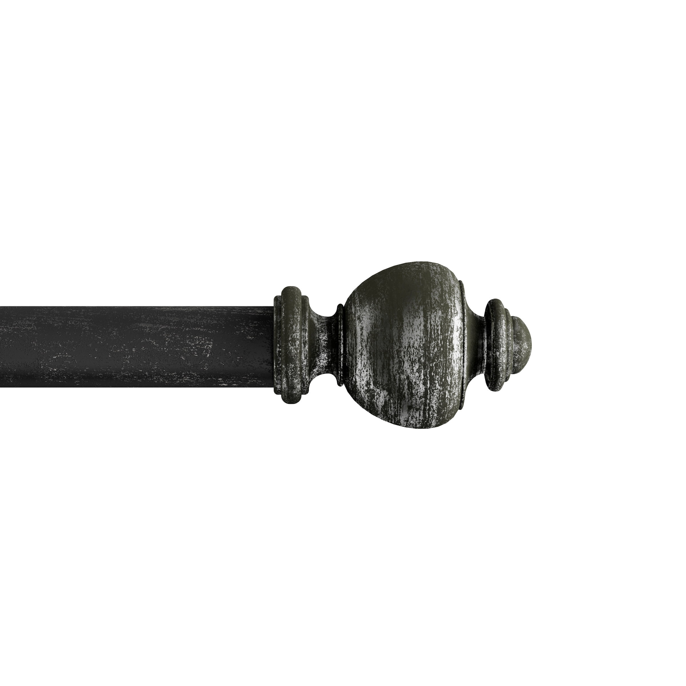 Curtain Rod-Modern Urn Finials 66-120' Black