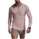 thumbnail image 2 of pstuiky manga larga de hombre, Camisa de capa base de ejercicio de manga larga para hombre, informal, con cuello redondo, bolsillos y botones, de colores sólidos Tops de talla grande para hombre xxxl, 2 of 9