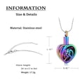 thumbnail image 2 of Personalize Heart Urn Locket Cremation Jewelry for Ashes Holder Dolphin Memory Necklace Sea Waves Ash Urn Necklace Memorial Jewelry, 2 of 7