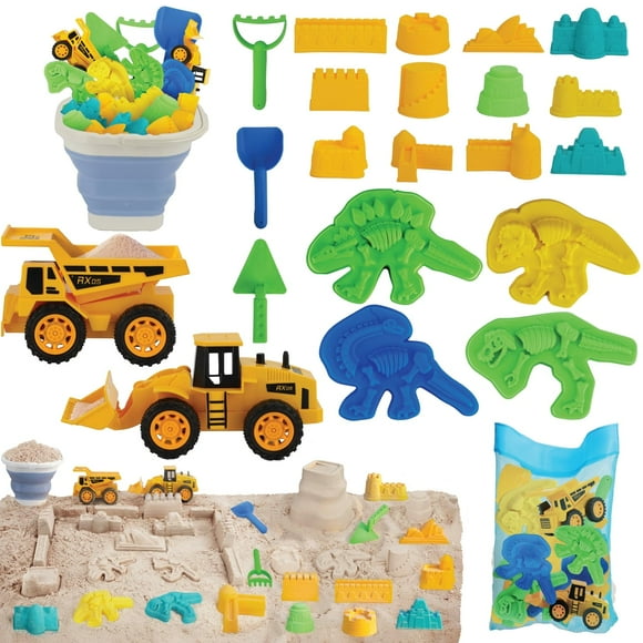 Juguete de playa TOY Life Dinosaur, 22 unidades, para niños de 4 a 8 años, con balde