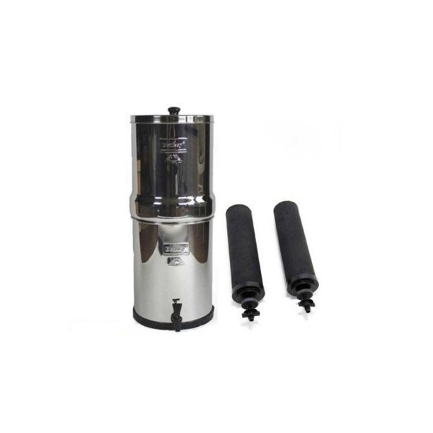 Travel Berkey Stainless Steel Water Filtration System with 2 Black