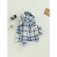 thumbnail image 3 of Infant Baby Boy Shirts Jacket Plaid Long Sleeve Single-Breasted Shacket Coat with Pockets Toddler Casual Fall Winter Outerwear, 3 of 8