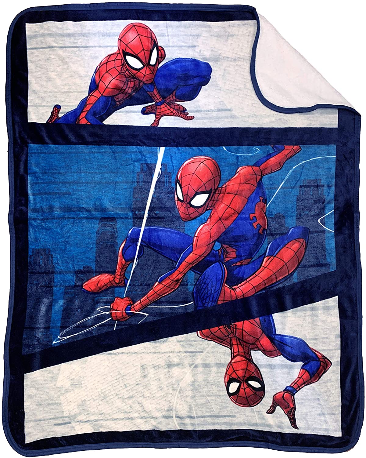 Marvel Spiderman City Swinger Decke 127x152 Cm – Superweicher Sherpa-Überwurf Für Kinder