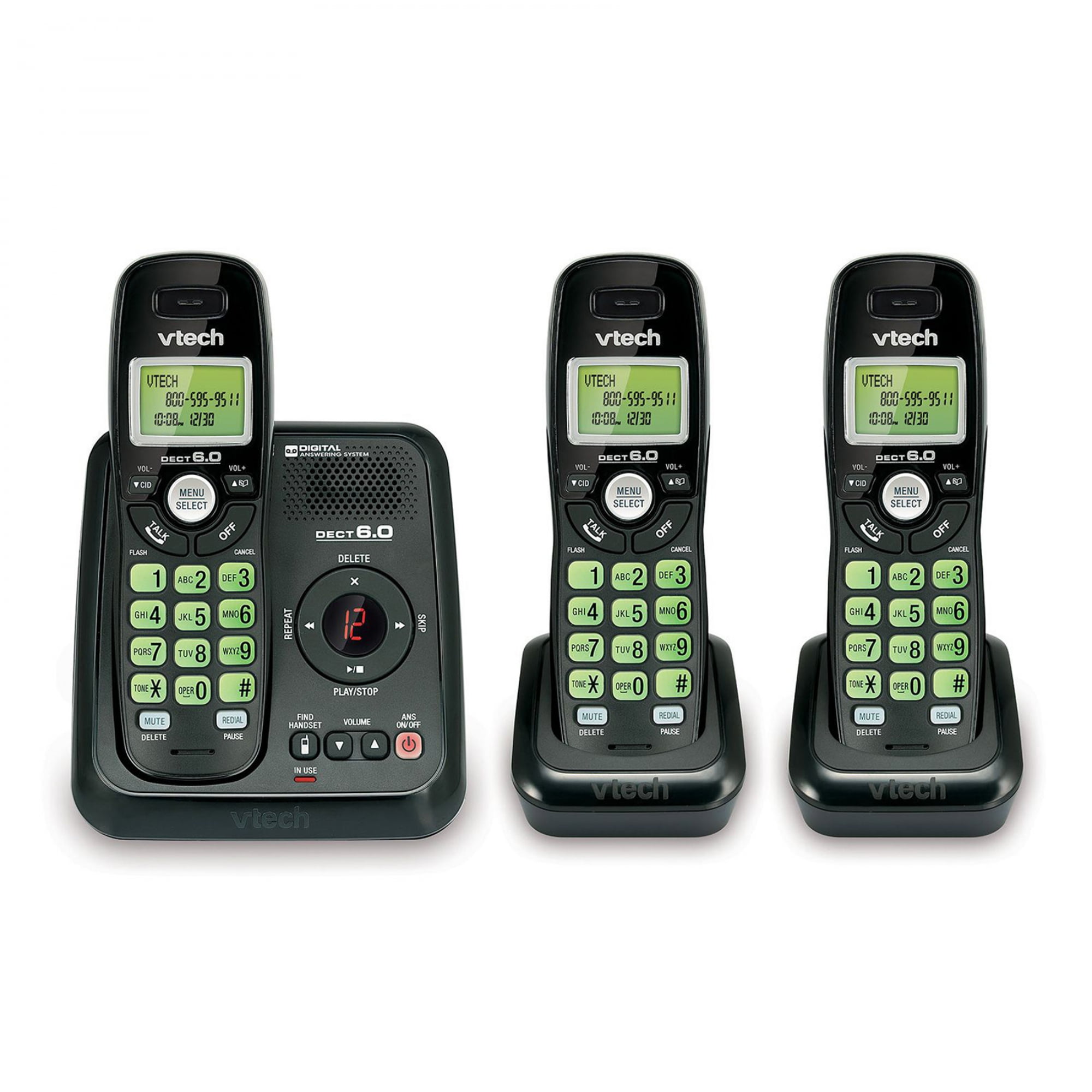 VTech CS6120-31 DECT 6.0 3 Handset Cordless Answering System with 