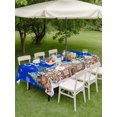 thumbnail image 3 of Outdoor Tablecloth with Umbrella Hole and Zipper, Gingerbread Christmas Rectangle Table Cloth 54x80 Inch Waterproof Tablecloth, Xmas Tree Snowflake Blue Picnic Table Cover for Patio Camping, 3 of 7