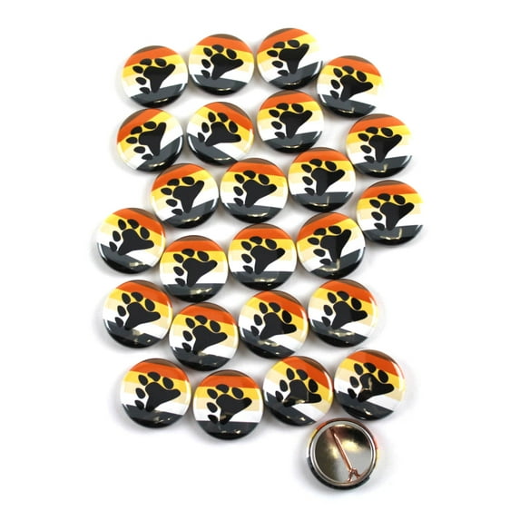 LGBTQ+ Bear Brotherhood Pride Flag Pinback Buttons - 1 Inch Round - 25 Pack