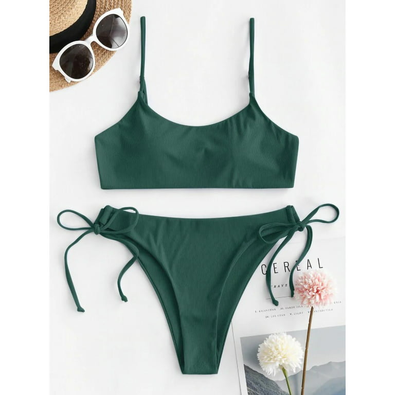 Ruziyoog Swimsuits for Women 2 Piece Cute Bathing Suits for Teen Girls  Bikinis Set Green S 