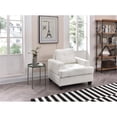 thumbnail image 2 of Maklaine Transitional Faux Leather Tufted Seat Chair in White, 2 of 5