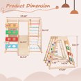 thumbnail image 3 of YIYADO Indoor Climbing Set, 9-in-1, High-Quality Wood, Anti-Slip Grooves, 2-in-1 Slide and Climb, 3 of 7