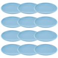 thumbnail image 1 of YBM Home Plastic Round Reusable Flat Dinner Plate 8 inches, Blue (12 Pack), 1 of 2
