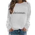 thumbnail image 2 of Raglan Sleeve Sweatshirts Tops for Women 2024 Merry Letter Print Christmas Shirts Long Sleeve Crewneck Pullover (X-Large, White 02), 2 of 4